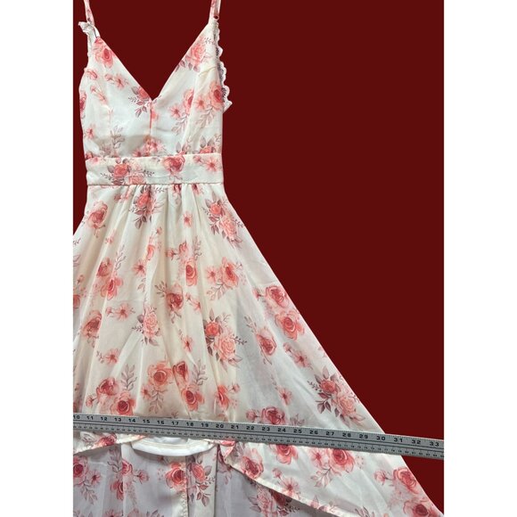 Rue 21 - Women's Summer Sleeveless High Low Hem Ruffle - Floral Dress - Pink -XS - Picture 5 of 16